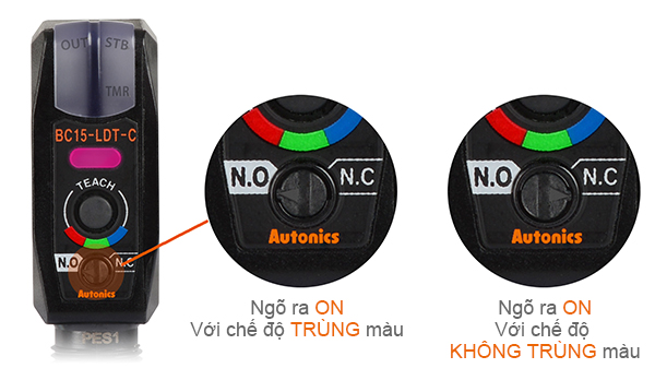 Chuyển đổi chế độ ngõ ra (Trùng màu Không trùng màu) BC Autonics