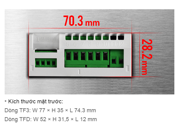 Kích thước lắp đặt tiêu chuẩn cho tủ lạnh và máy làm mát TF3