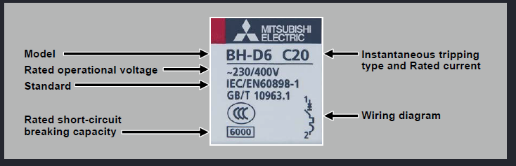 Cầu dao BH-D61P16A Aptomat Mitsubishi