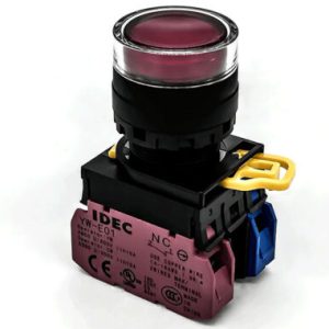 YW1L-MF2E02QHR IDEC Nút nhấn nhả 110V LED màu đỏ 2NC