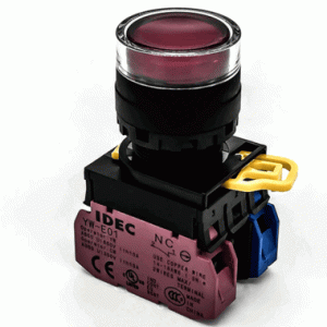 YW1L-MF2E11QM3R IDEC Nút nhấn nhả 230 240V LED màu đỏ 1NO-1NC