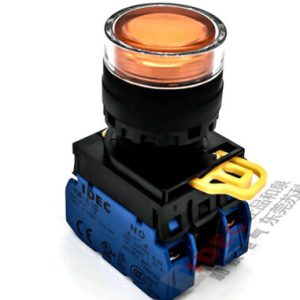 YW1L-MF2E20QM3A IDEC Nút nhấn nhả 230 240V LED màu cam 2NO