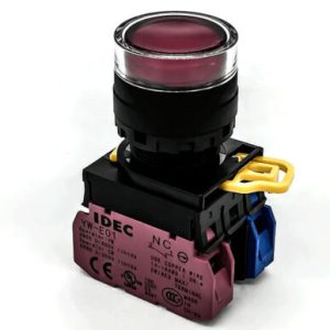 YW1L-MF2E20QM3R IDEC Nút nhấn nhả 230 240V LED màu đỏ 2NO