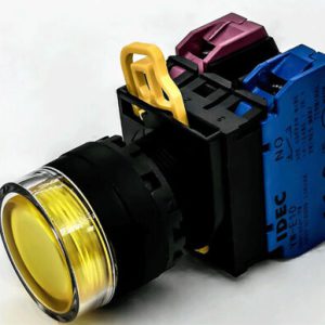 YW1L-MF2E20QM3Y IDEC Nút nhấn nhả 230 240V LED màu vàng 2NO