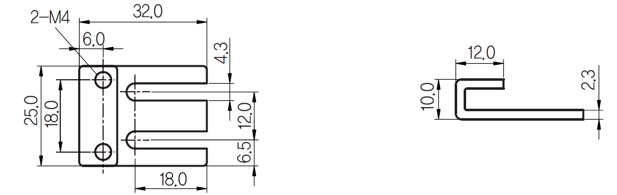 Cảm biến tiệm cận vuông 3 dây DC UP25S-12P 4 Kích thước và mặt cắt Cảm biến tiệm cận vuông 3 dây DC UP25S-5N