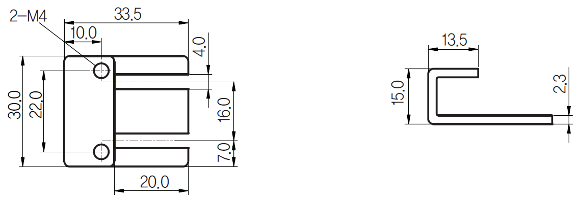 Cảm biến tiệm cận vuông 3 dây DC UP30S-15P 4 Kích thước và mặt cắt Cảm biến tiệm cận vuông 3 dây DC UP30S-10N