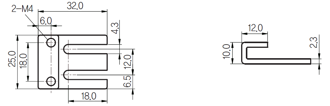 Cảm biến tiệm cận vuông 2 dây AC UP25S-8A 4 Kích thước và mặt cắt Cảm biến tiệm cận vuông 2 dây AC UP25S