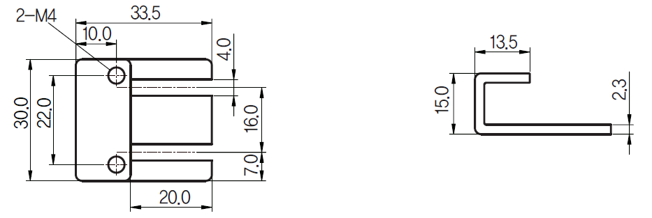 Cảm biến tiệm cận vuông 2 dây DC UP30S-15T 4 Kích thước và mặt cắt Cảm biến tiệm cận vuông 2 dây DC UP30S