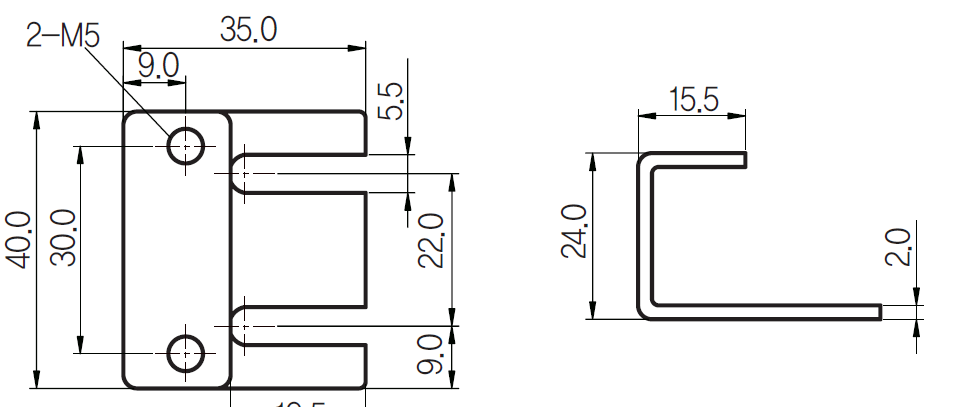 Cảm biến tiệm cận vuông 2 dây DC UP40S-20T 4 Kích thước và mặt cắt Cảm biến tiệm cận vuông 2 dây DC UP40S
